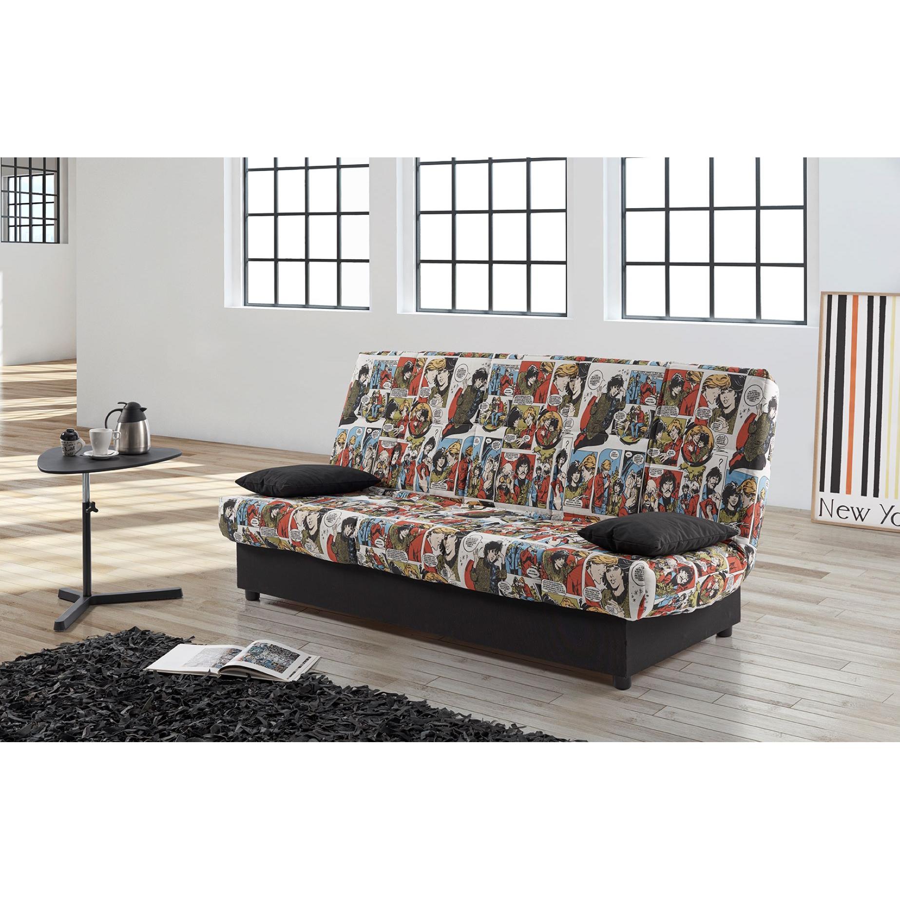 Matris - Sofá Cama Clic Clac Julieta 3 Plazas Medida sofá: 184x75x31 cm. Medida Cama: 190x132x40 cm. Incluye 2 Cojines