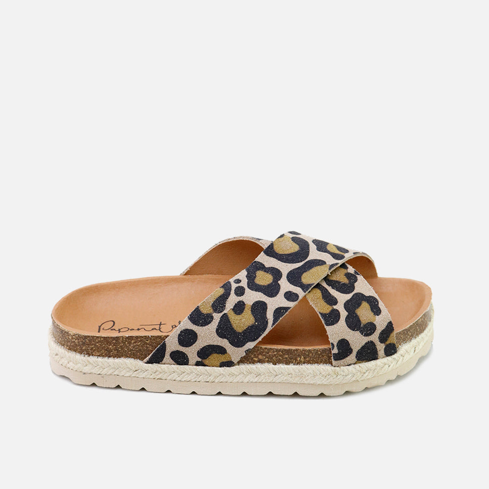 Sandalias bio cruzadas animal print | Eli 1957