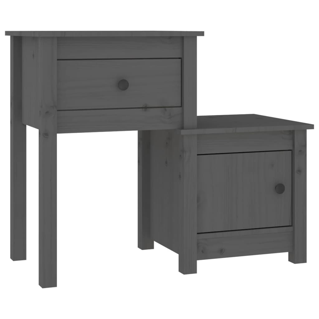 Mesita de Noche Vidaxl Madera Maciza Pino 79,5x38x65,5 Cm