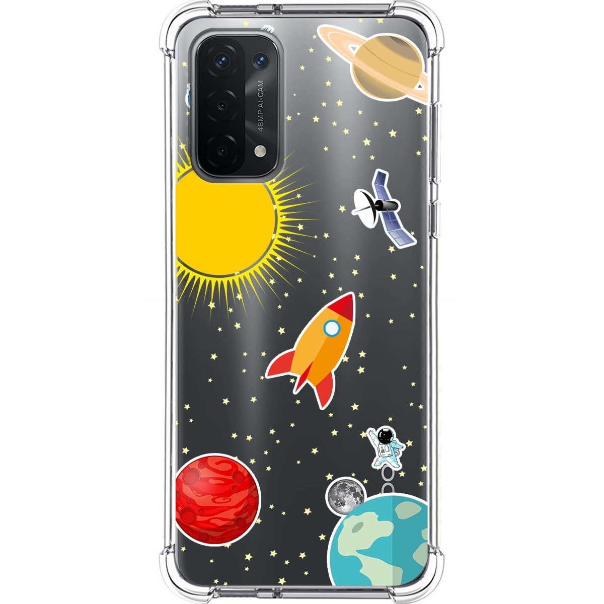 Tumundosmartphone Funda Silicona Antigolpes para Oppo A54 5G / A74 5G diseño Espacio Dibujos