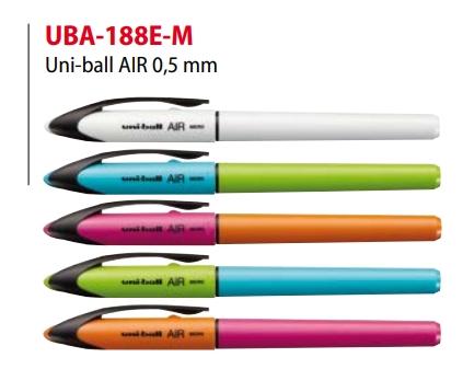 Uni-Ball - Bolígrafo Uni-ball Roller Air Micro UBA-188E-M 0.5mm Negro y Blanco - Pack de 12