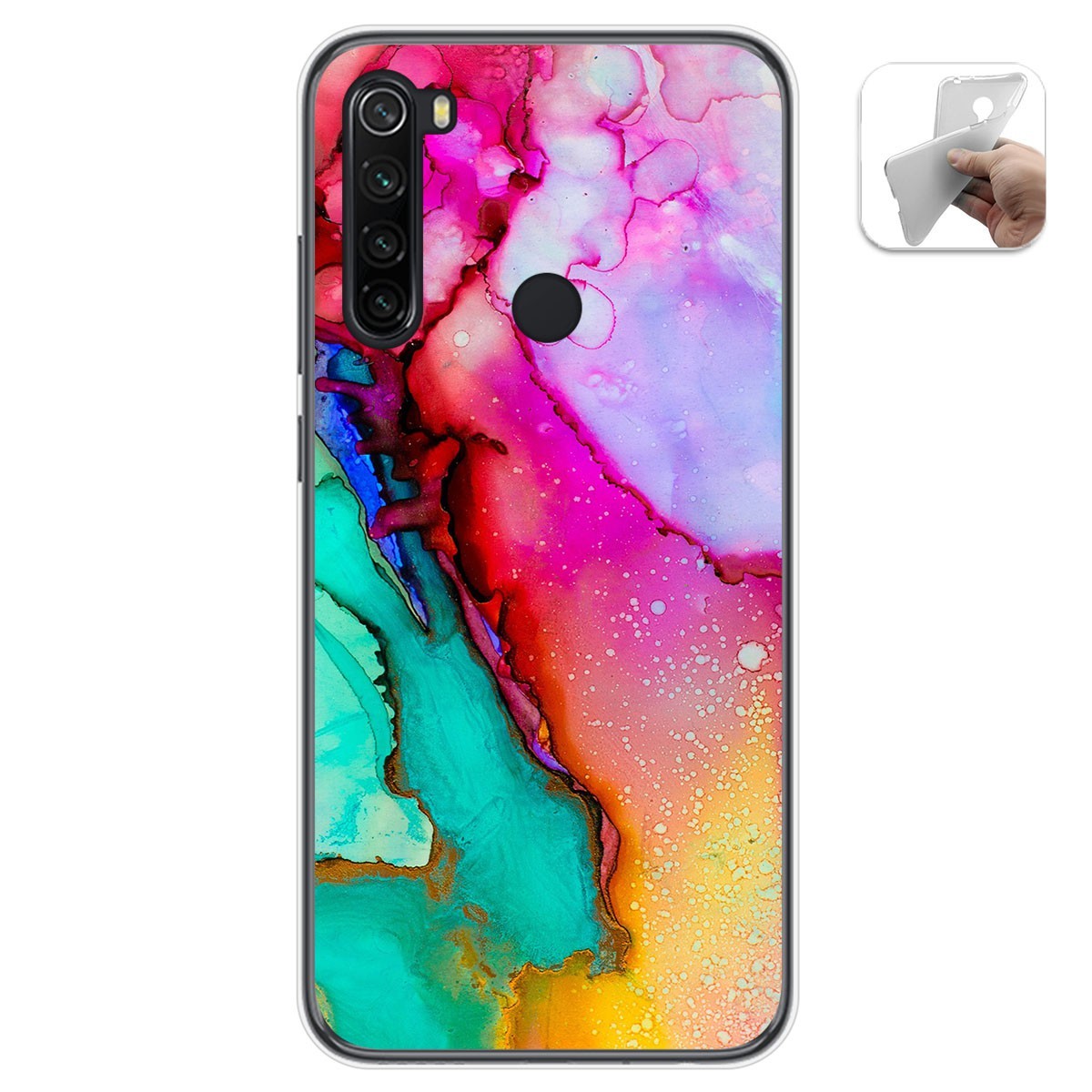 Tumundosmartphone Funda Gel Tpu para Xiaomi Redmi Note 8 (2019/2021) diseño Mármol 15 Dibujos