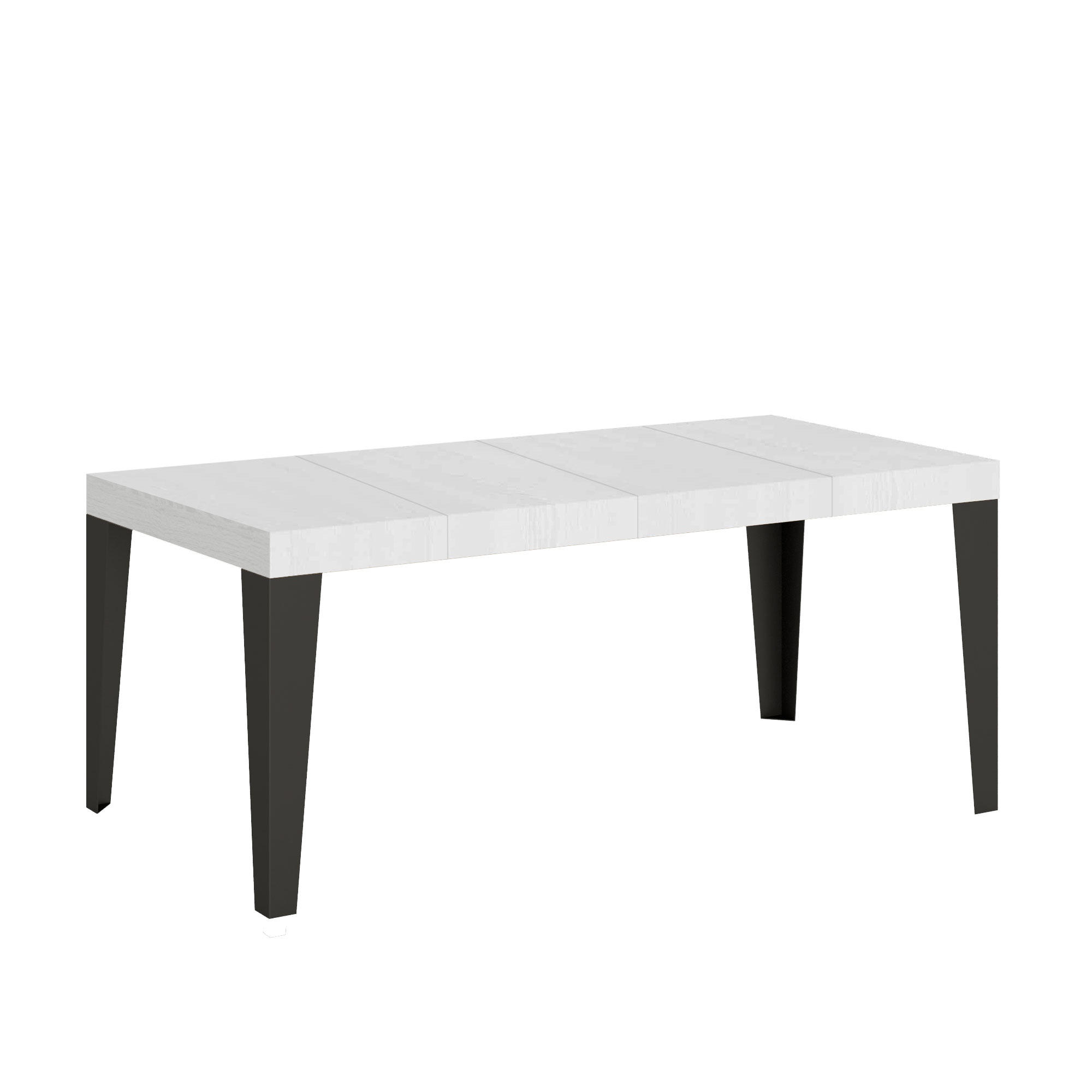 Mesa extensible 90x90/246 cm Flame Premium Estructura Fresno Blanco Antracita - Itamoby