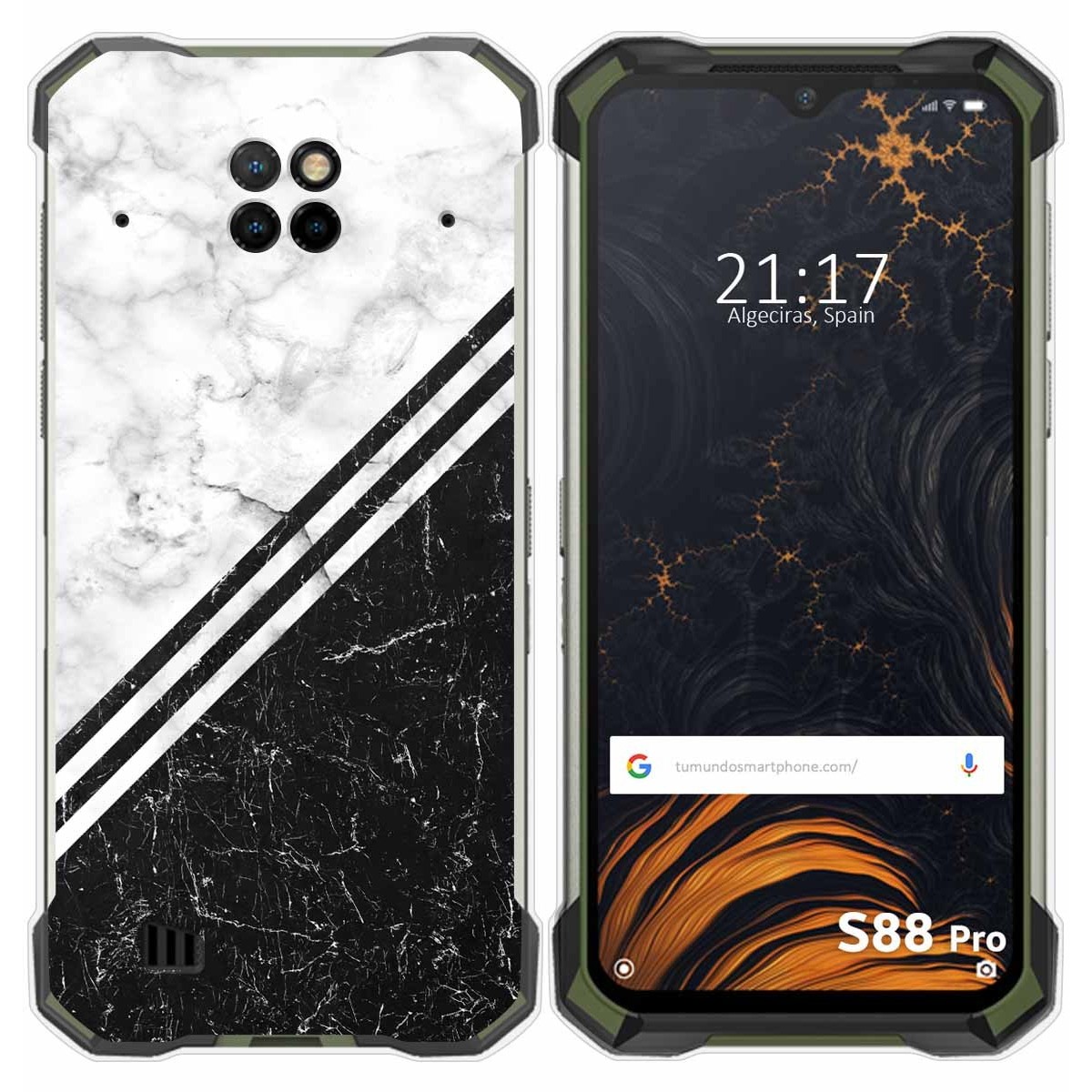 Tumundosmartphone Funda Gel Tpu para Doogee S88 diseño Mármol 01 Dibujos