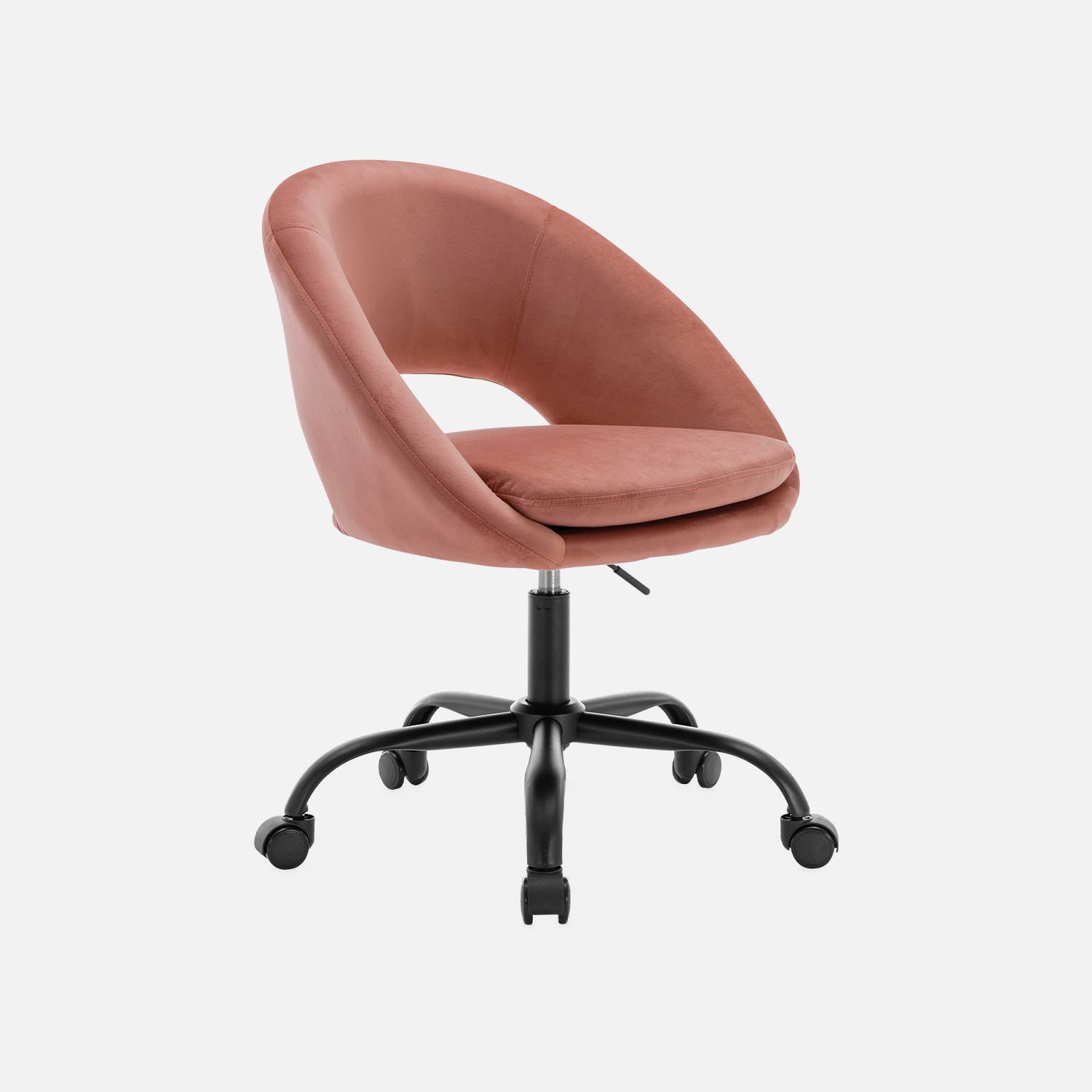 sweeek - Silla de oficina de terciopelo con ruedas , Pam , 59x60x89