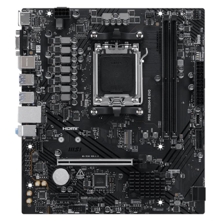 Placa Base MSI PRO A620AM-B EVO AMD A620 Zócalo AM5 DDR5 ATX 5GbE RAID M.2