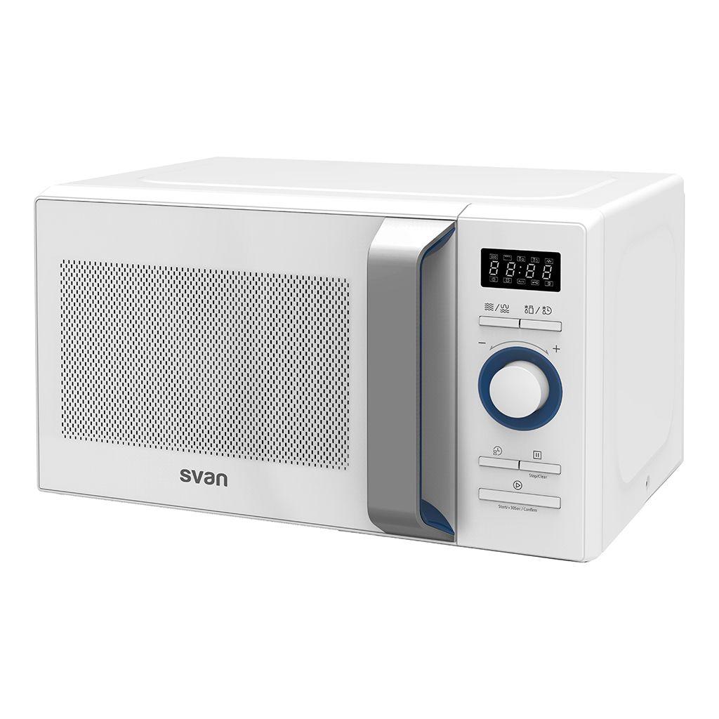 Svan - Microondas SVMW820CB de 20 L con grill de 1000 W, 800 W microondas y cavidad esmaltada azul, blanco