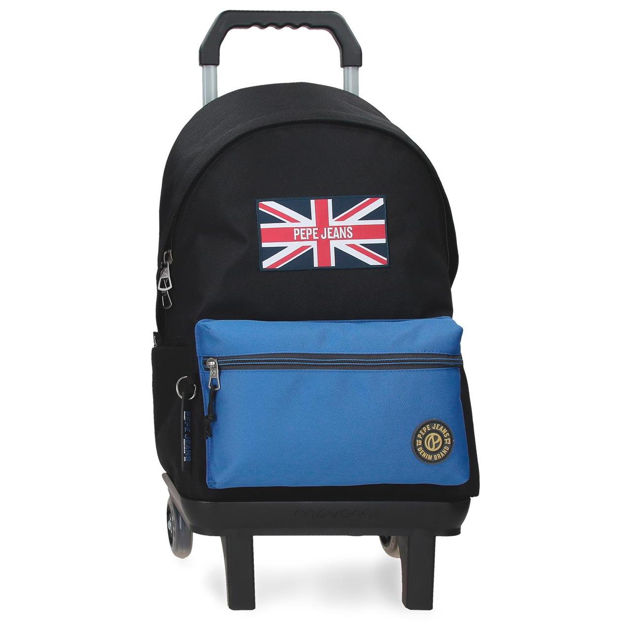 Mochila escolar con carro Pepe Jeans Henry 31x44x18cm Negro