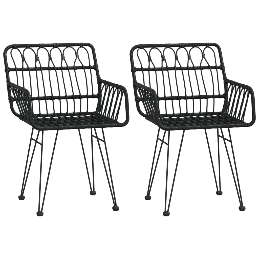 vidaXL Sillas de jardín con reposabrazos 2 uds ratán PE 56x64x80 cm