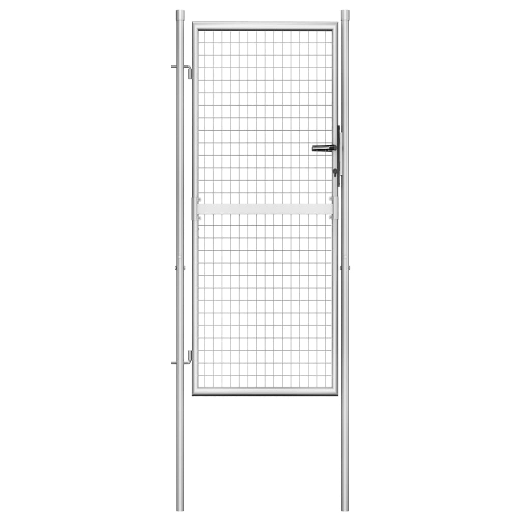 vidaXL Puerta de Jardín Acero Galvanizado Plateado Cercado Entrada Dimensiones 105 x125 cm,  105 x150 cm,  105 x175 cm y mas