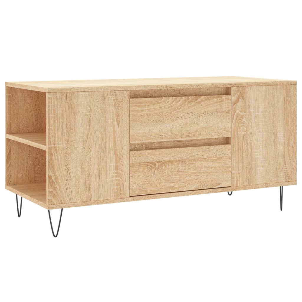 Vidaxl Mesa de Centro de Madera de Ingeniería 102x44,5x50 Cm - Blanco/Negro - Mesita de Salón