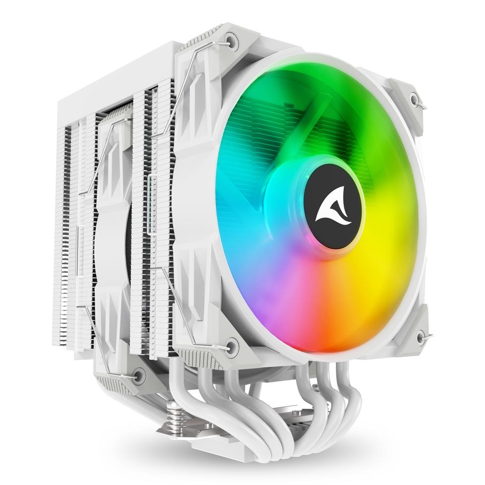 Sharkoon A60 RGB Procesador Refrigerador de aire 12 cm Blanco 1 pieza(s)