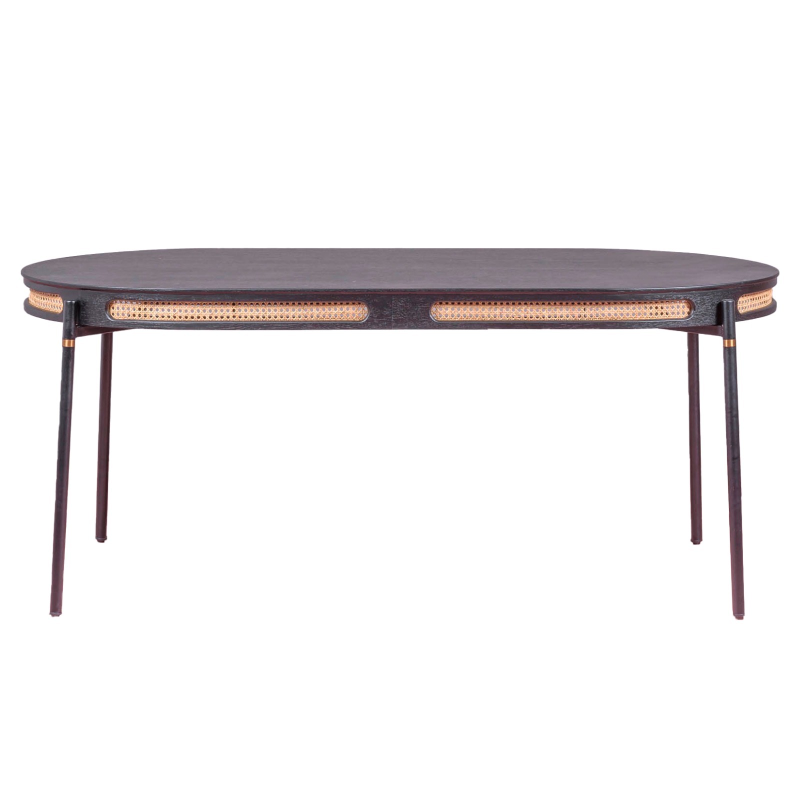 Nest Dream - Mesa de comedor retro con detalles en ratán natural (180x90) - North