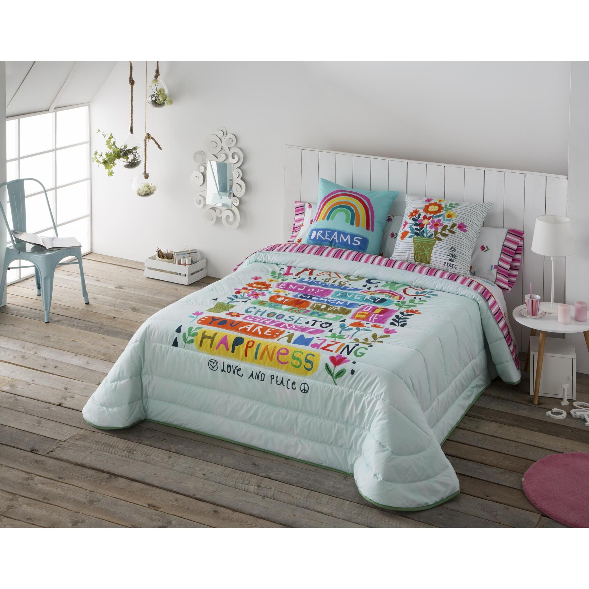 JVR - Colcha Bouti modelo IMAGINE  - Tejido 100% Algodón - Estampado digital - Cama 80/90/105/135/150 - Fabricado en España
