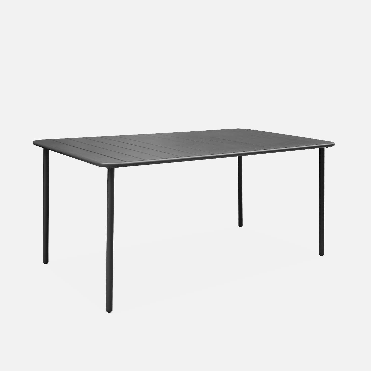 sweeek - Mesa de jardín bistró de acero, 6-8 plazas, 160cm , Amelia , 160x90x72