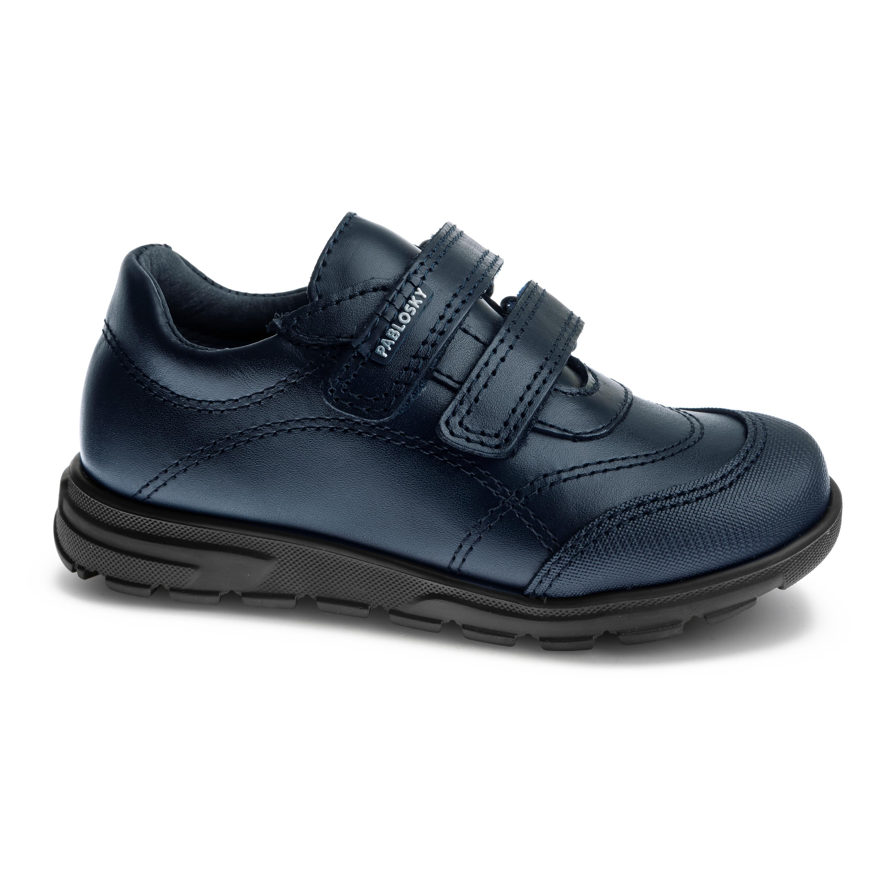 Zapato niño Pablosky 354720, color azul marino, doble velcro, tecnología SUPERFLEX y AIRBAG amortiguador de pisada