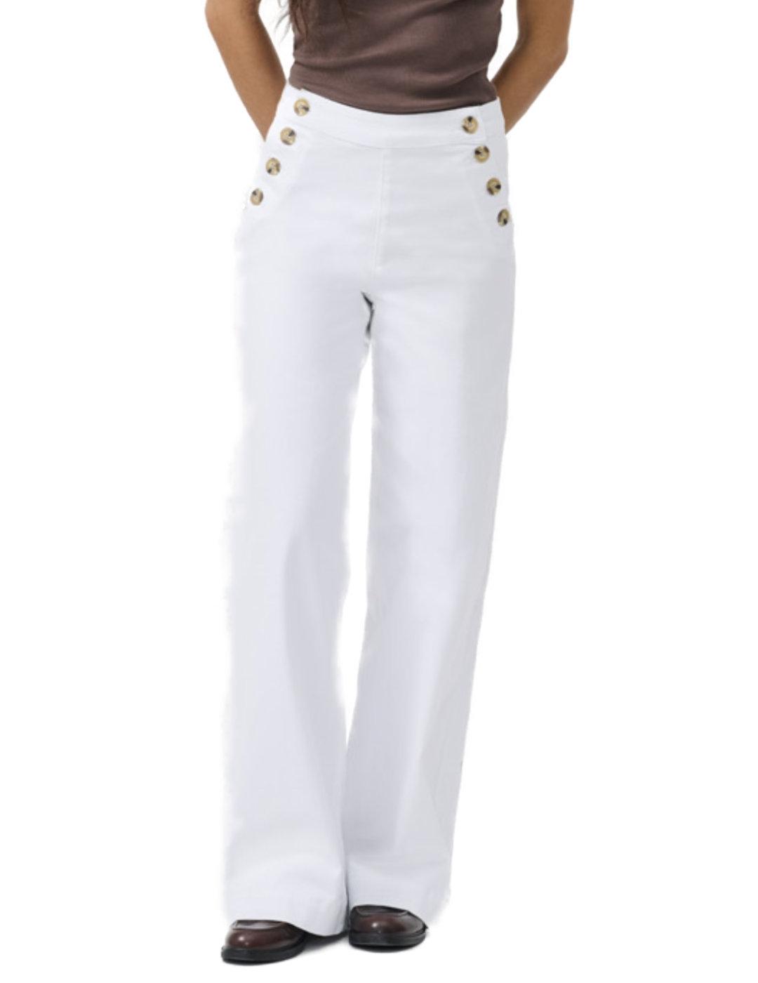 Pantalón Only Madison blanco wide leg para mujer