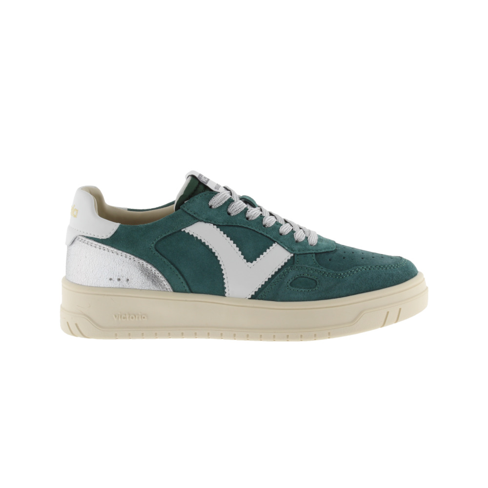 Victoria Seúl Zapatillas de serraje con piezas en contraste y metalizadas 1257138