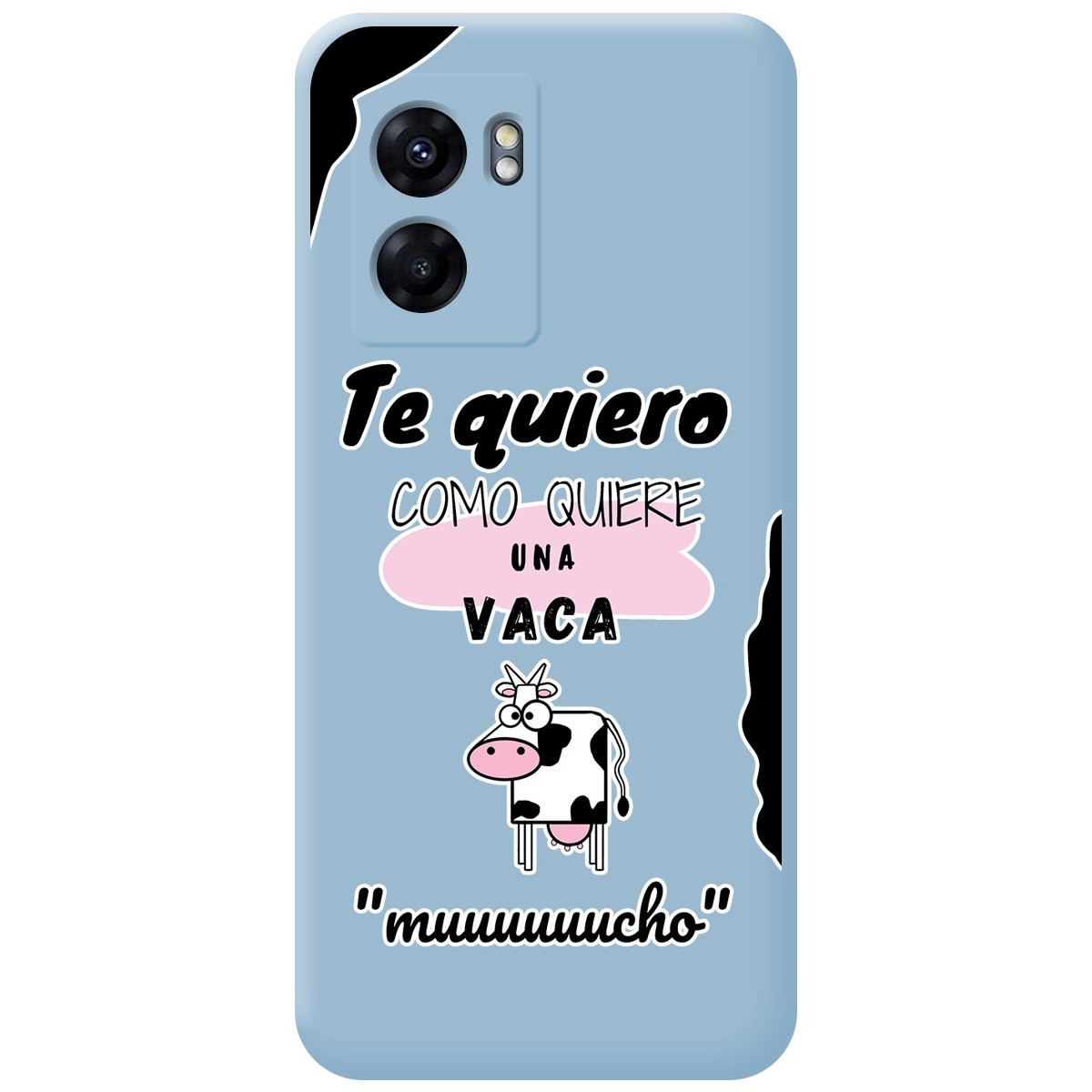 Funda Silicona Líquida Azul para Oppo A77 5G diseño Vaca Dibujos