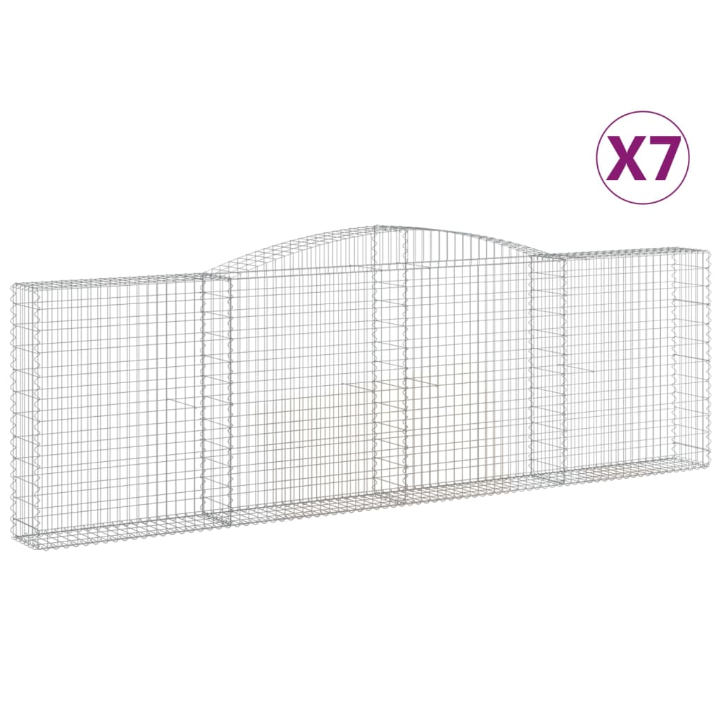 Vidaxl Cestas Gaviones Arco Hierro 7 Uds. Dimensiones 400x30x40/60 Cm