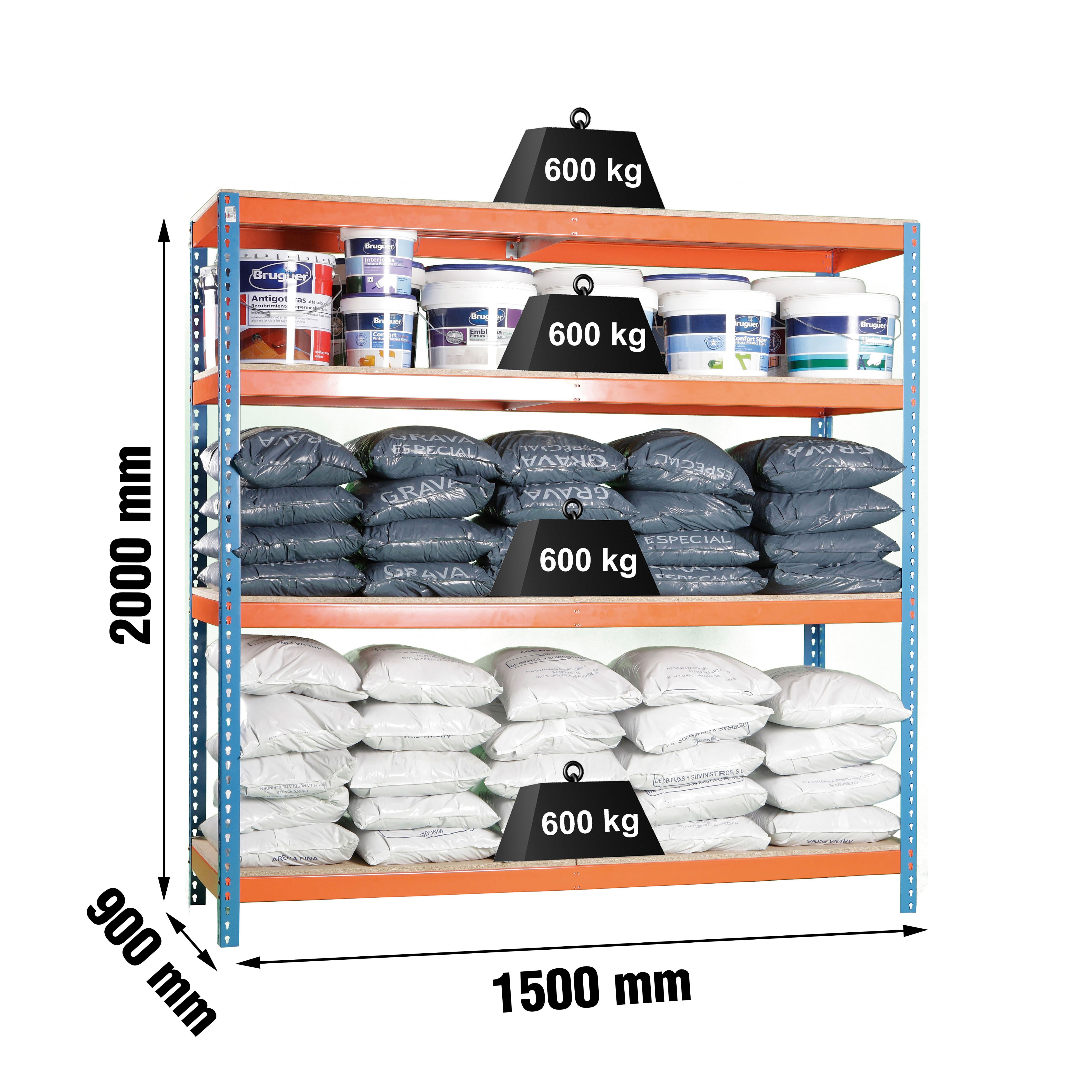 Estantería SIMONRACK Simonforte 1509-4 chipboard azul/naranja/mader