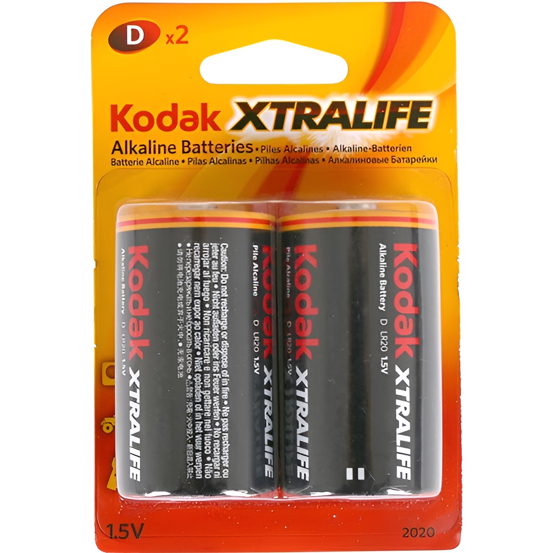 Pila kodak alcalina xtralife d lr20 blister*2