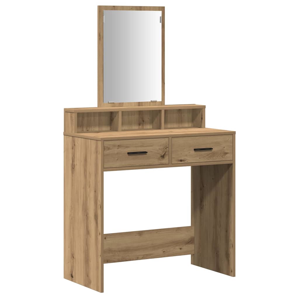 vidaXL Mesa Tocador con cajón Roble artesanal 79 x 41 x 140 cm