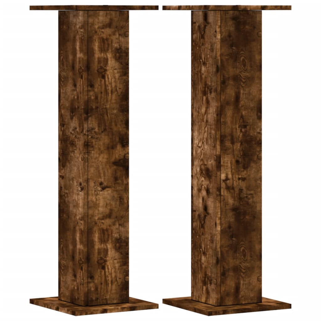 vidaXL Soportes altavoces 2 uds madera 30x30x95 cm Color Gris hormigón,  Gris sonoma,  Blanco y mas
