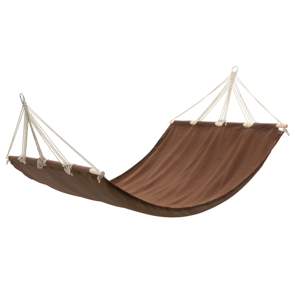 vidaXL Hamaca Colgante deJardín Tela 210x150 cm Tumbona Balancín Crema/Marrón