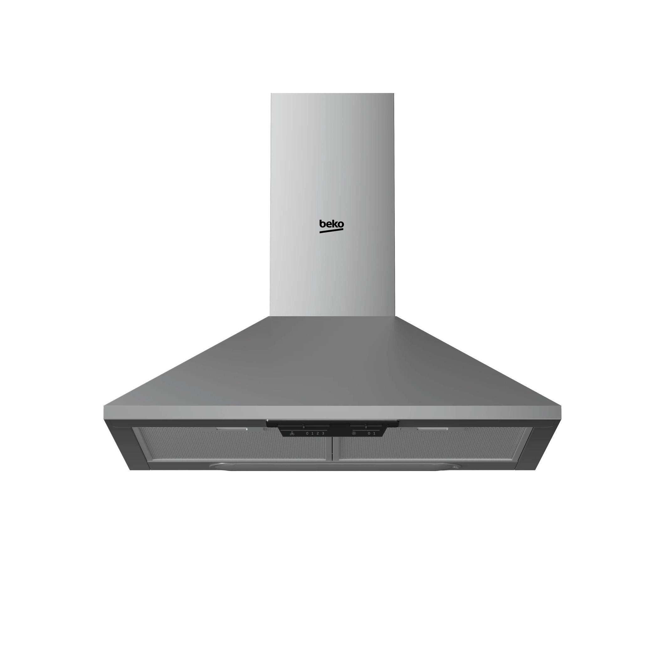 Campana Decorativa Piramidal BEKO HCP61310I 60cm 200m³/h Clase C Inox  | 65dB, Niveles Extracción 3
