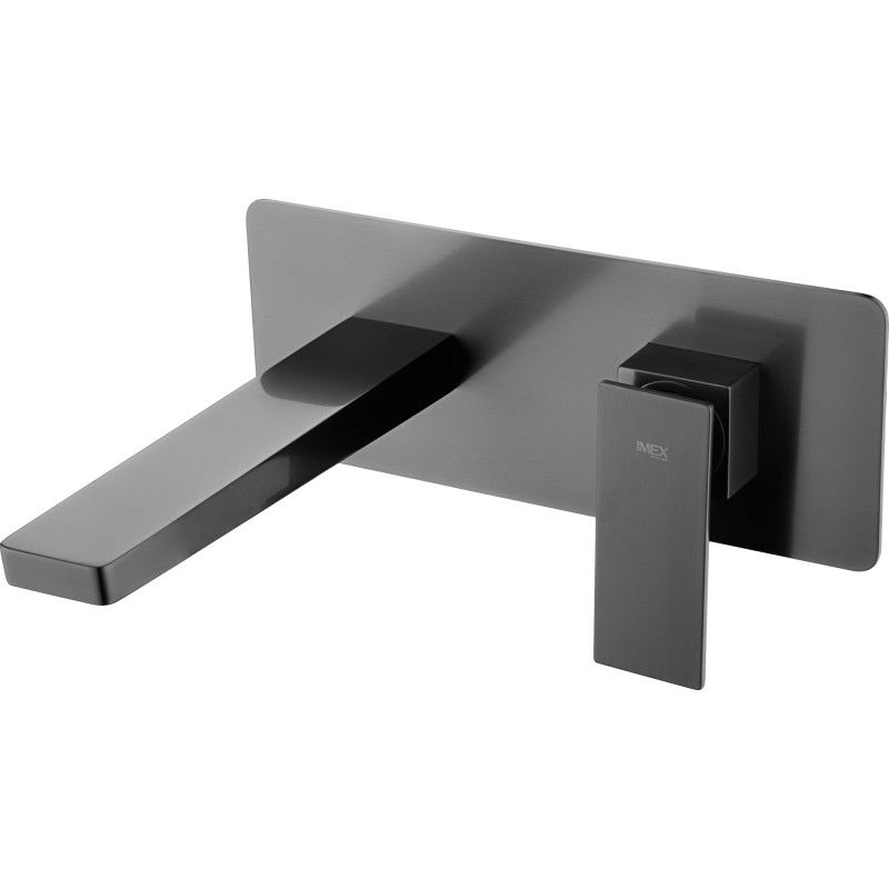 Imex Pisa GLP048/BGM grifo monomando empotrado para lavabo de latón acabado negro metalizado