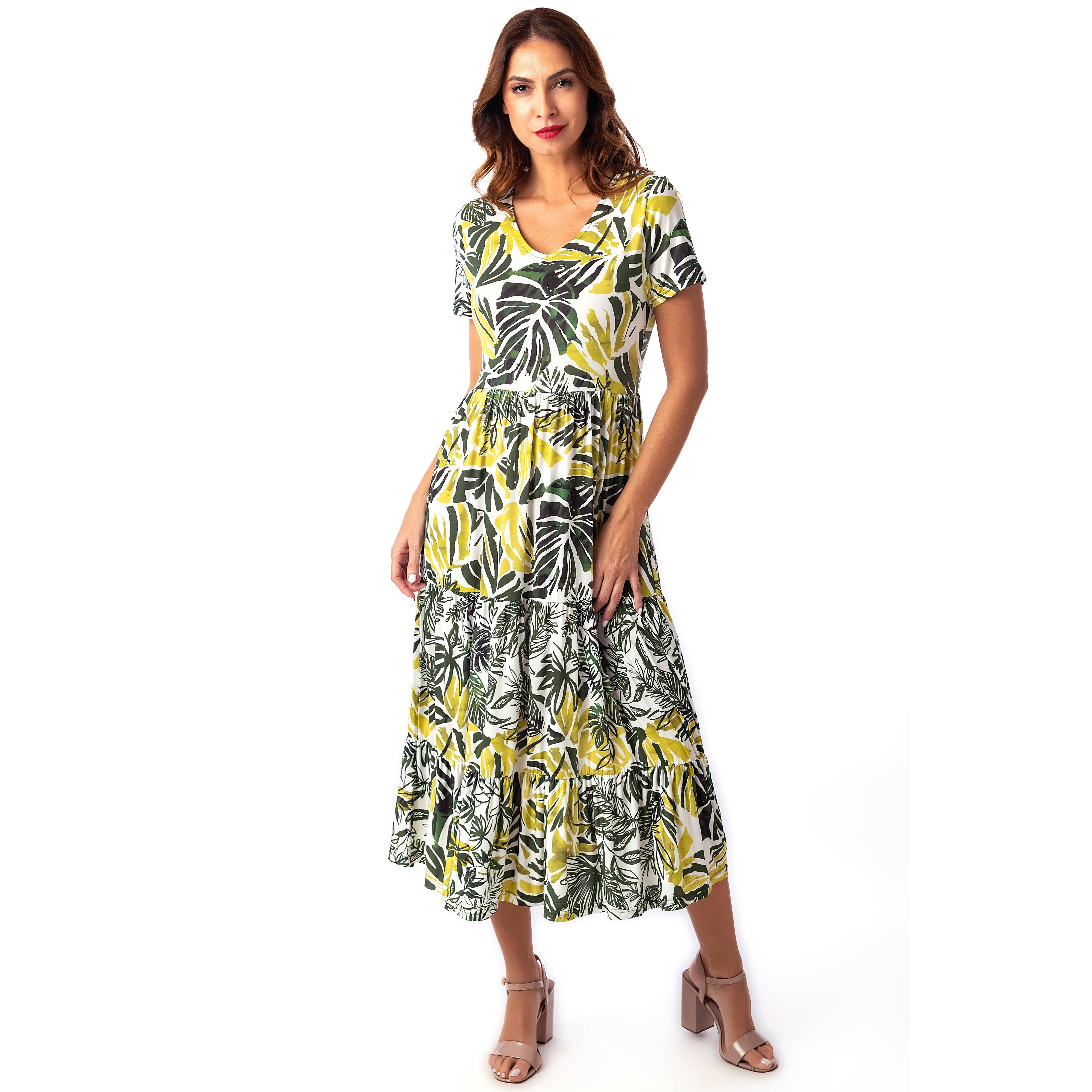 Vestido Largo de Mujer con Volantes - Genuine