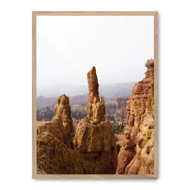 Cuadro rock formation ii 30x40cm, Póster impreso en papel de primera calidad de 180gr, montado sobre marco de madera MDF acabado roble., Naturaleza - Desierto