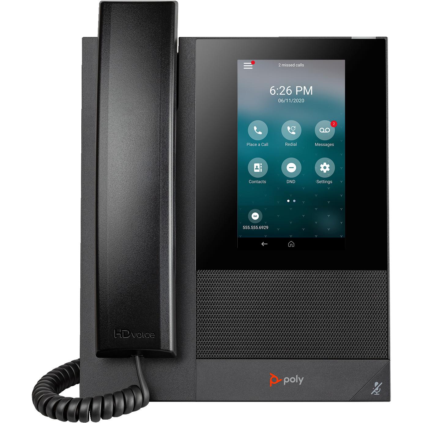 POLY Teléfono multimedia empresarial CCX 400 con SIP abierto y habilitado para alimentación a través de Ethernet (PoE)