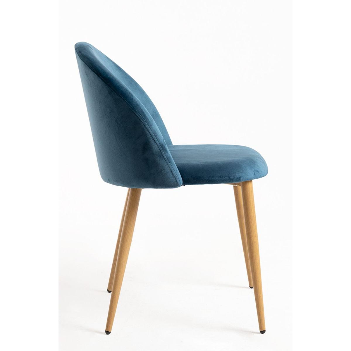 Regalos Miguel - Packs Sillas Comedor - Pack 4 Sillas Vint Terciopelo - Azul