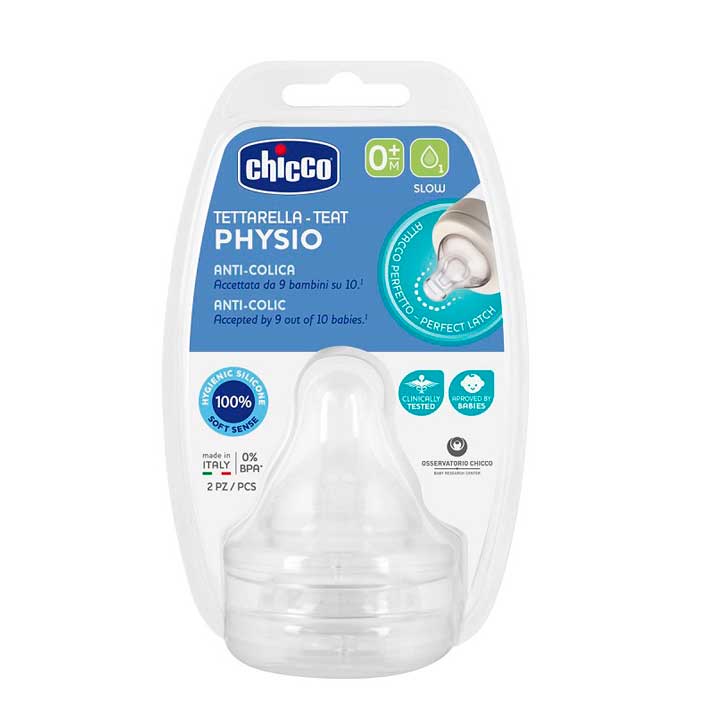 Chicco Tetina Physio Flujo Lento 2Uds 0M+