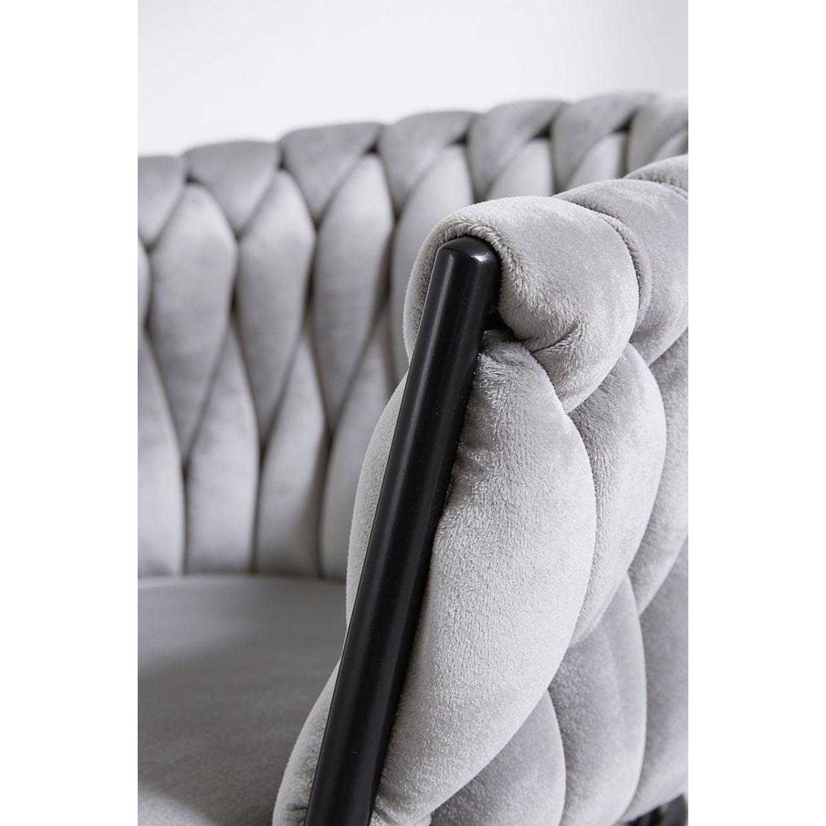 Regalos Miguel - Sillas Comedor - Silla Widny Black Terciopelo - Gris claro