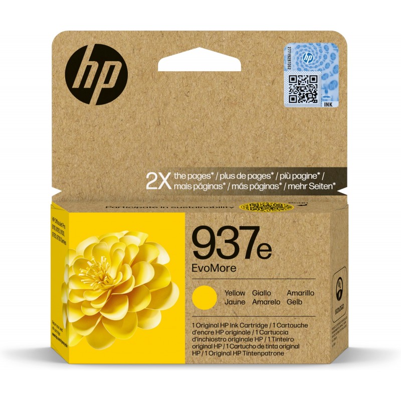 HP - Cartucho de Tinta Original EvoMore 937e amarilla 4S6W8NE