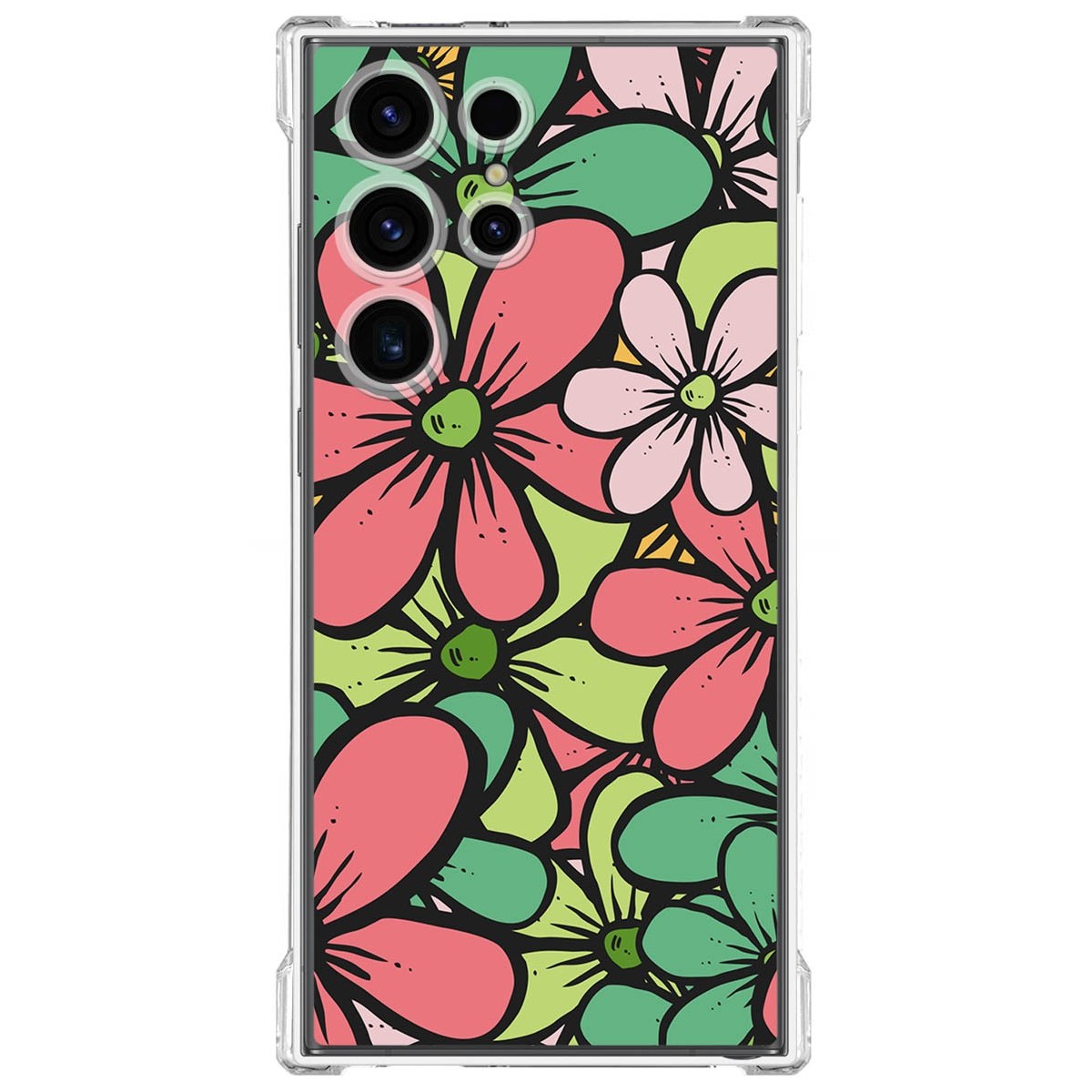 Funda Silicona Antigolpes para Samsung Galaxy S23 Ultra 5G diseño Flores 02 Dibujos