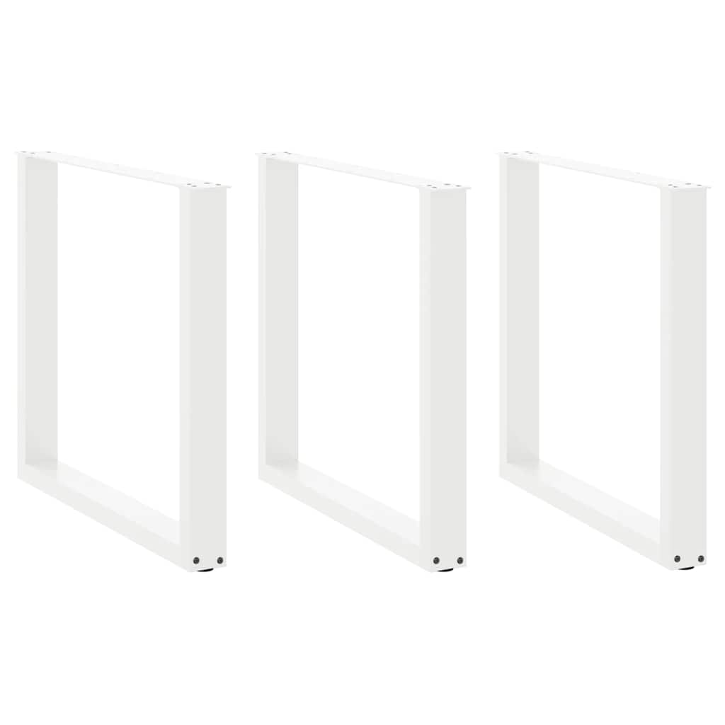 vidaXL Patas para mesa de comedor en forma de U (3 unidades) 80 x (72-73) cm, acero