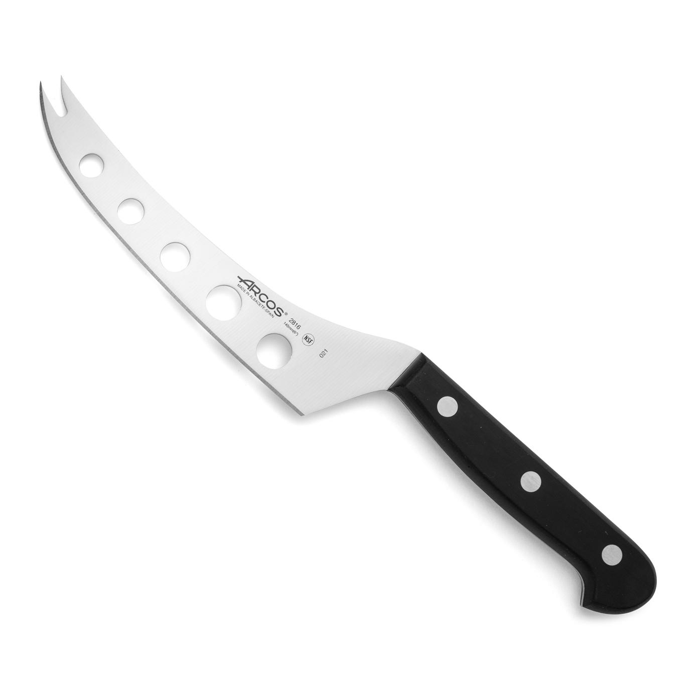 Arcos Cuchillo para Queso 190 mm Acero Inoxidable Nitrum y Hoja 145 mm. 161 gr. Mango Ergonómico Polioximetileno POM. Serie Universal. Color Negro.