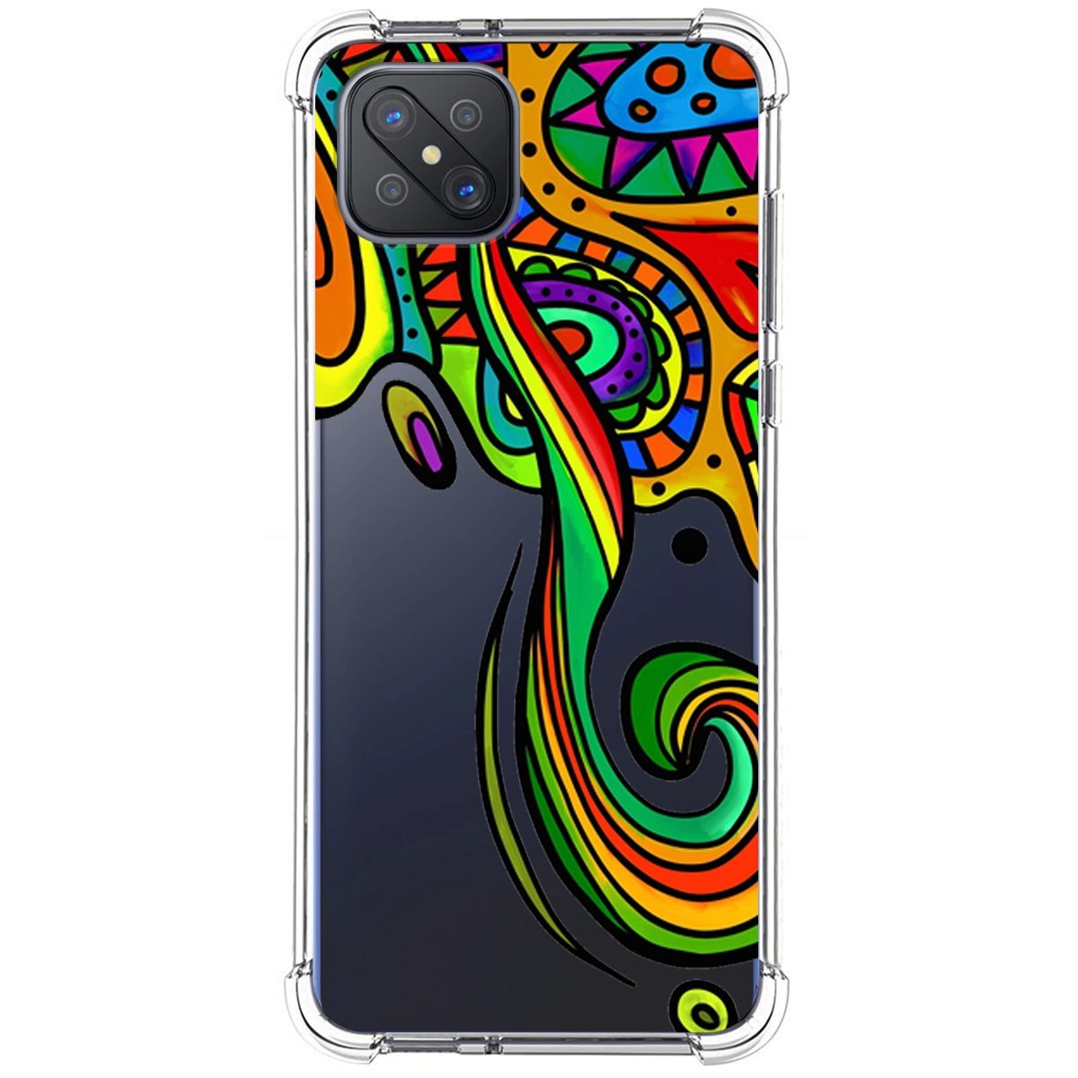 Tumundosmartphone Funda Silicona Antigolpes para Oppo Reno 4Z 5G diseño Colores Dibujos