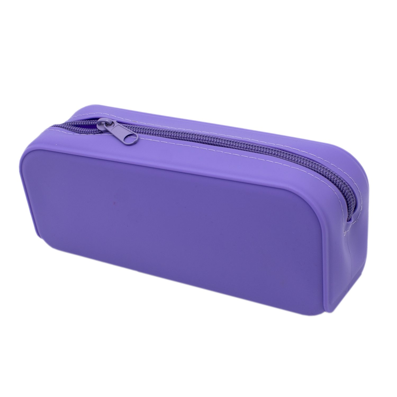 CABLEPELADO Estuche Escolar Multiusos Moderno, Portalápices de Silicona, Bolsa de Lápices para Colegio, 18.5 cm Largo x 7.5 cm Alto, Morado