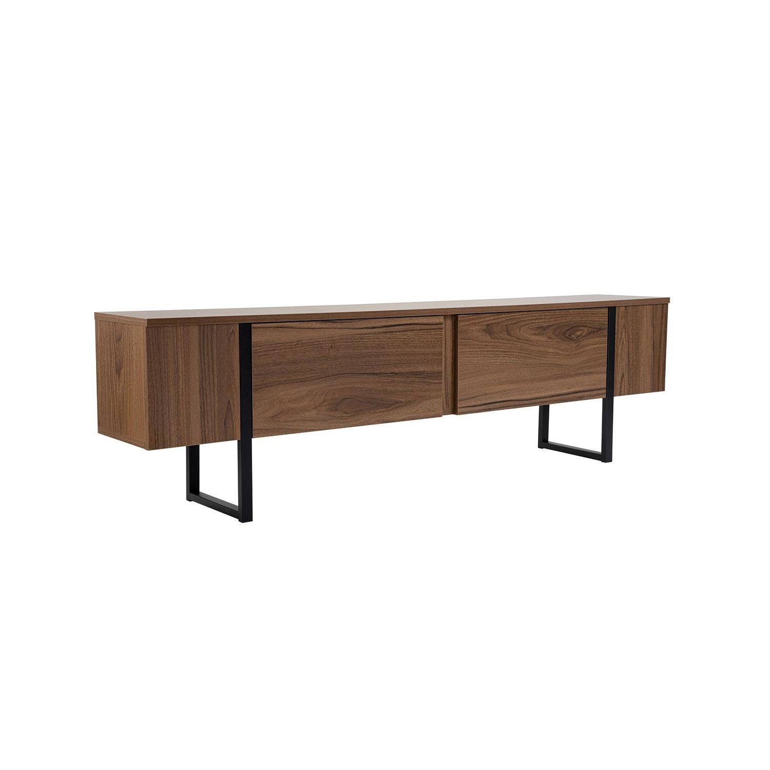 Mueble tv celeste oscura y  negro y madera para hogar moderno mueble de almacenaje  - Homekit