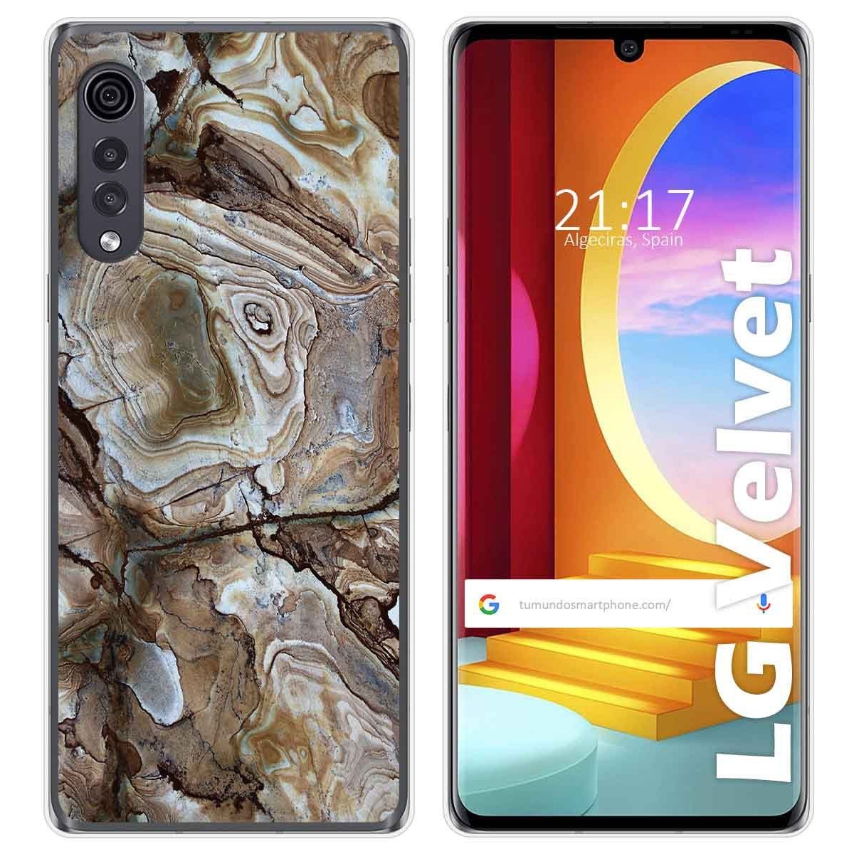 Tumundosmartphone Funda Gel Tpu para LG Velvet 5G diseño Mármol 14 Dibujos