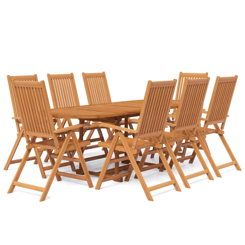 vidaXL Juego de comedor para jardín 9 piezas madera maciza de acacia 160-240 cm