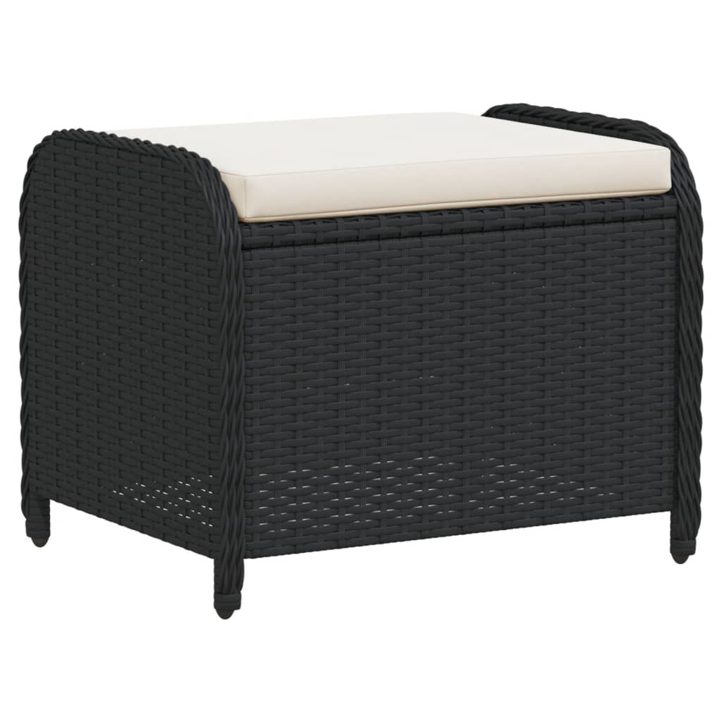 vidaXL Taburete de jardín con cojín ratán sintético 58x46x46 cm en color Gris/Negro/Marrón | cómodas modernas ergonómicas para comedor cocina salón hogar