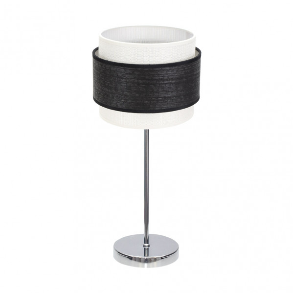 FABRILAMP Sobremesa bicolor modelo Myriam 1luz Cromo/Madera Negra