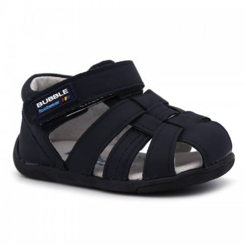 Sandalias piel BUBBLE KIDS C631 con velcro y muy flexibles.