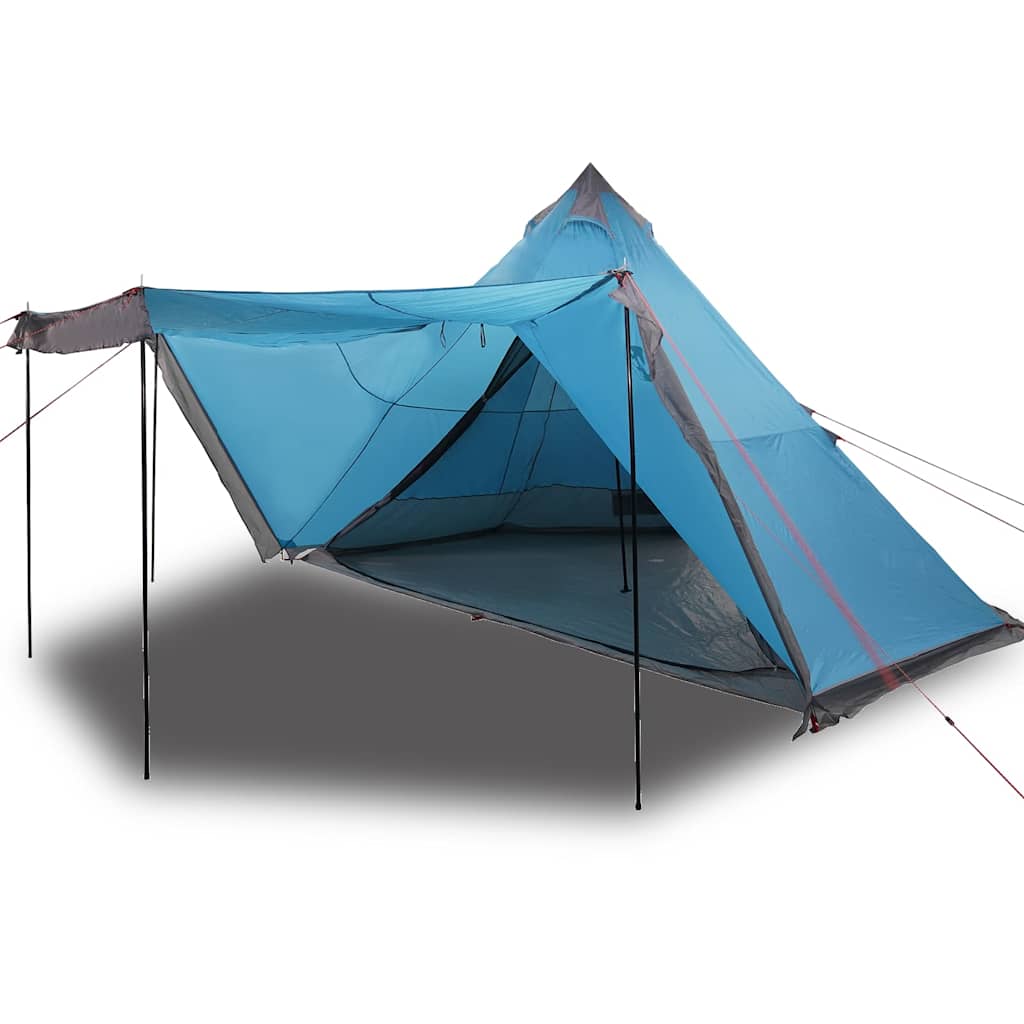 vidaXL Tienda de campaña familiar tipi 8 personas impermeable azul